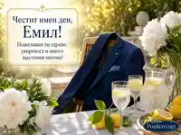 Лятна градинска картичка за имен ден на Емил