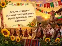 Фолклорна картичка за Илинден по стар стил с поздрав за Личо