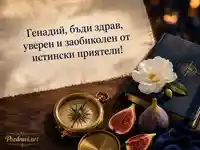 Имен ден на Генадий с компас, смокини и послание за здраве