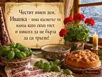 Имен ден на Иванка с босилек, светена вода и празнична пита