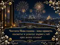 Новогодишна нощ над София със златни фойерверки и пожелание