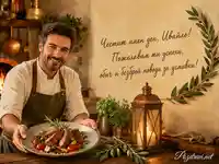 Картичка за имен ден на Ивайло със Свети Лаврентий