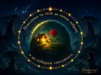 Малка планета, роза и звезден пръстен с послание за сила и светлина