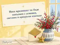 Зимна картичка за имен ден на Анастас, Анастасия и Наско