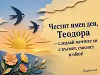 Златен изгрев и лястовици за именния ден на Теодора