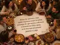 Топла трапеза и искрено пожелание за имен ден с любими хора