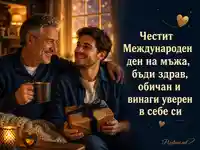 Топла картичка за Международен ден на мъжа с баща и син