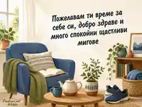 Уютна картичка за Международния ден на мъжа с пожелание за здраве и спокойствие
