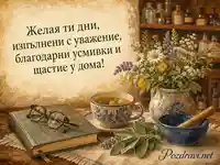 Топла гвашова картичка с благодарен поздрав за Световния ден на фармацевта