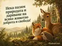 Световен ден на животните с елен, лисица и таралеж