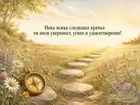 Път към успеха – картичка за колега с пожелание за увереност и удовлетворение