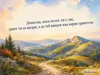 Акварелна планинска картичка за Денислав с пожелание за лек път