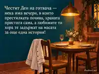 Топъл поздрав за Международния ден на готвача с уютна вечеря