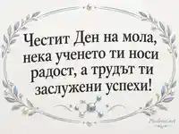 Ден на мола с перлена рамка и послание за радост от ученето