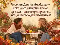 Ден на ябълката — уютен разговор между приятелки в есенна градина