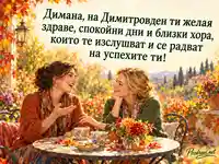 Димитровден за Димана с приятелска топлота в есенна градина