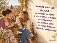 Имен ден на Филипа с розови цветя и топъл разговор на есенен балкон