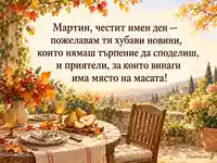 Честит имен ден, Мартин — есенна маса с круши и място за приятели