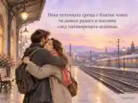 Петъчна среща и топла прегръдка на вечерен перон