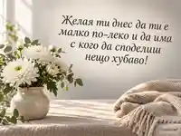 Нежна подкрепа след инсулт с бели хризантеми и топло послание